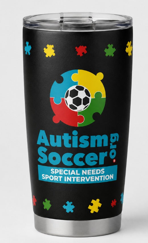 Autism Soccer Signature Stainless Tumbler – Black