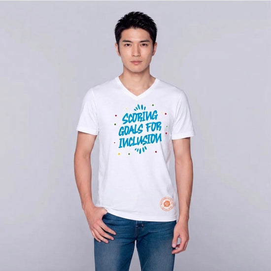 Scoring Goals for Inclusion T-shirt V-Neck Tee